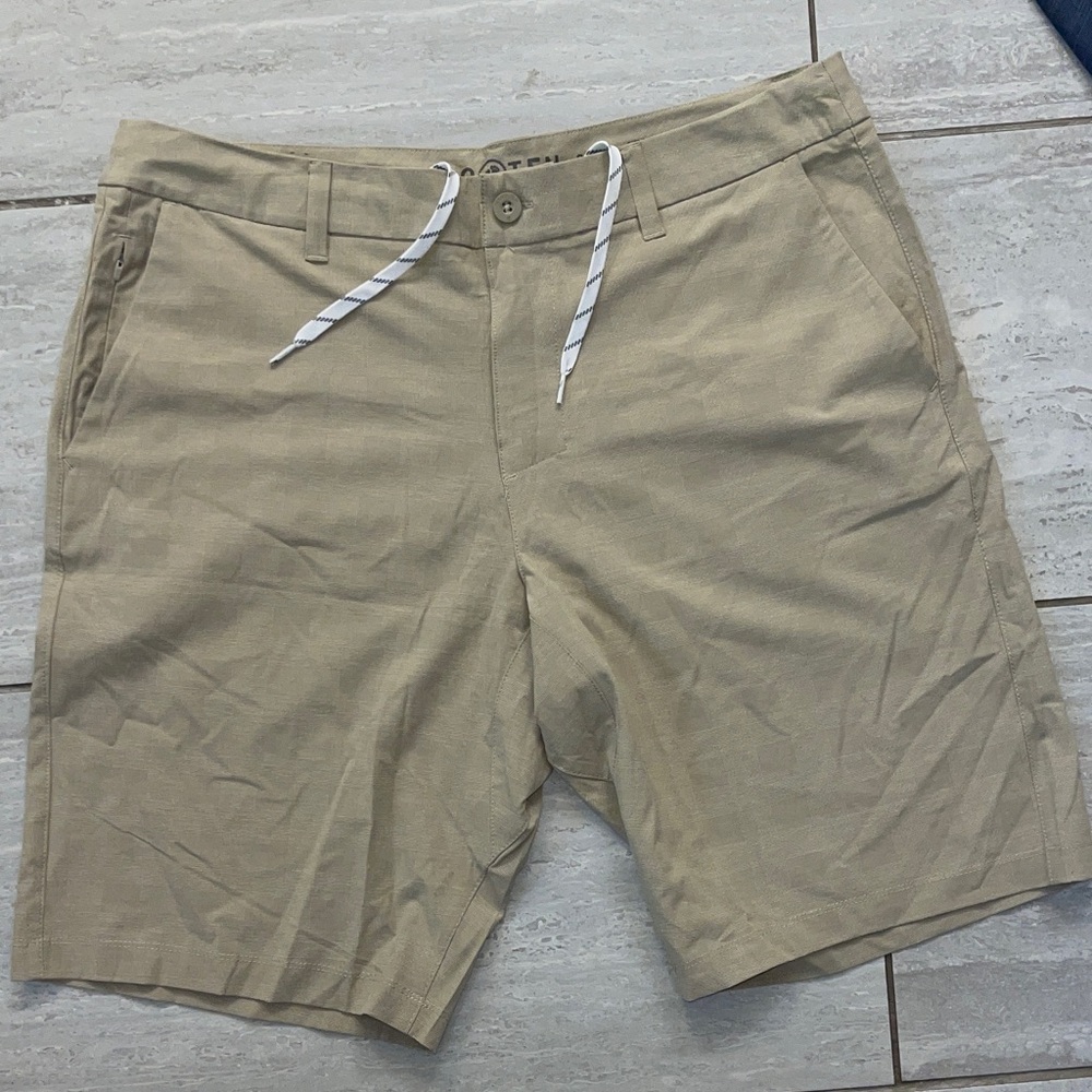 2 Pair set of Hang Ten Men's Navy & Tan Shorts - Picture 3 of 10